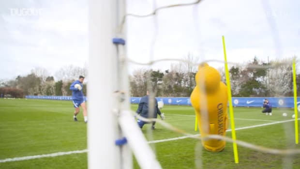 Chelsea Women in training before Champions League quarter-final